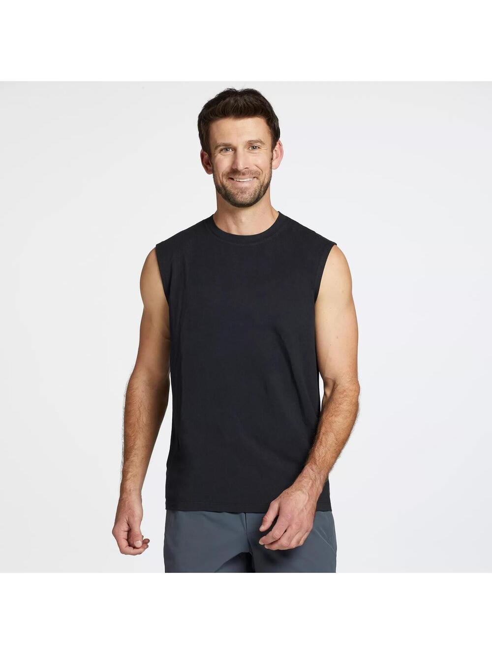 VRST Men's Essential Muscle Tank, Small, Pure Black